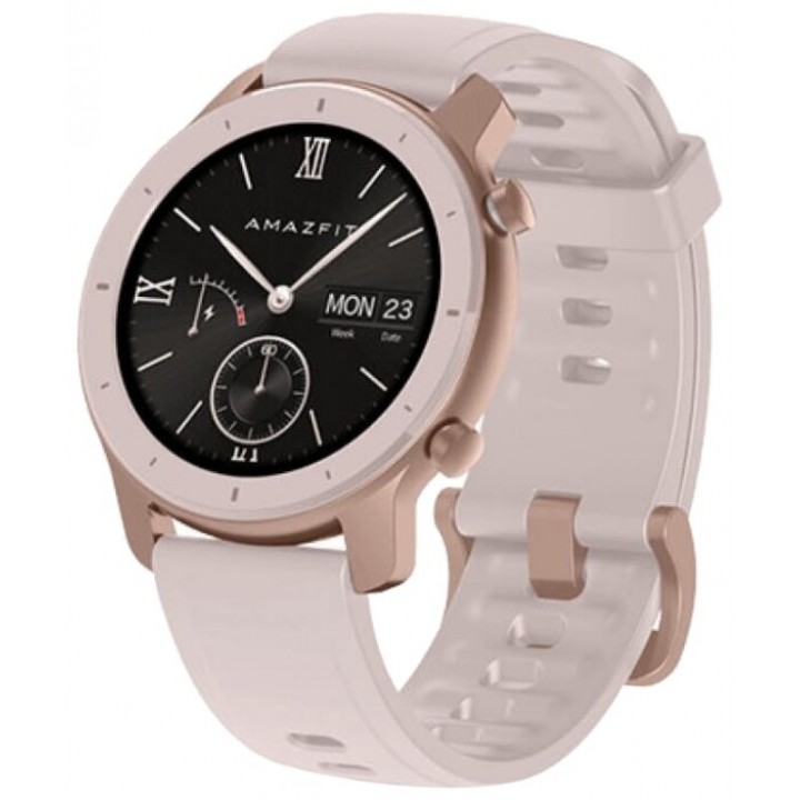 Часы Amazfit GTR 42mm aluminium case, silicone strap Розовые